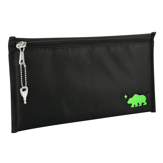 Cali Pouch 11X6 - Black with Green Logo