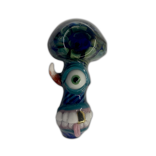 Glass BGMD Handblown Cyclops Spoon with Gold Tooth