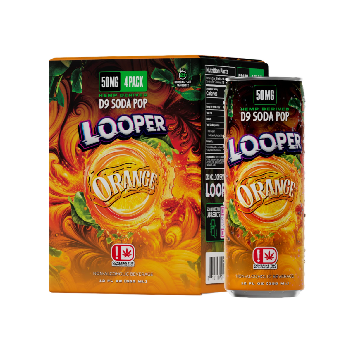 Looper 50mg D9 Soda Pop Orange 4pk – Dispo Looper 50mg D9 Soda Pop Orange 4pk – Dispo