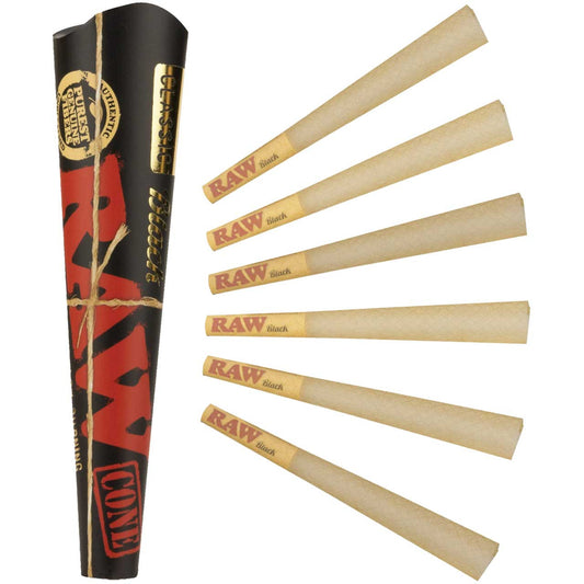 RAW Black 1.25 6pk Cones