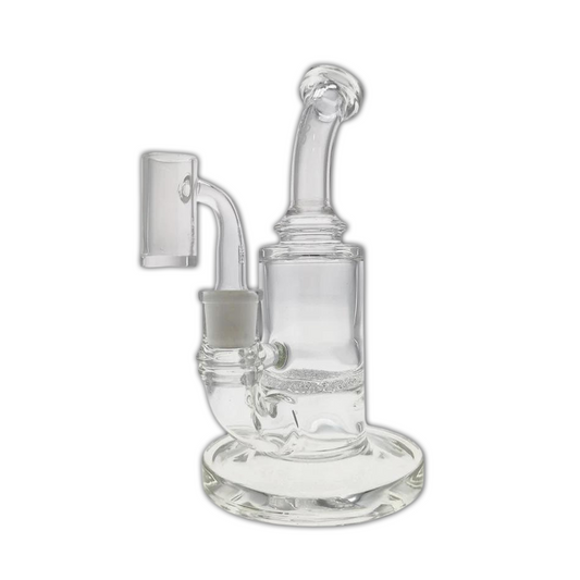 TAG  7.5" Bent Neck Single Fritted Disc 50X5MM 14MM Female Clear